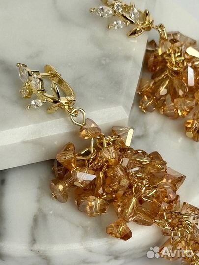 Серьги грозди длинные