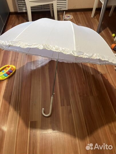 Зонт трость белый свадебный для фотосессии