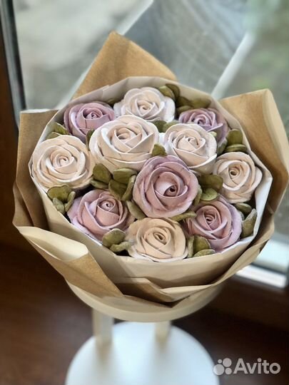 Сладкий букет роз из зефира Два вкуса