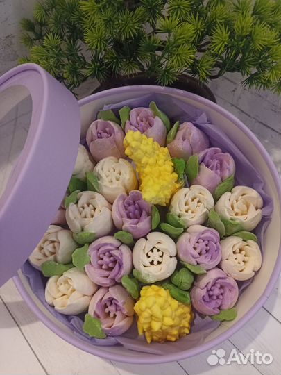 Сладкие подарки из зефира, зефирные цветы