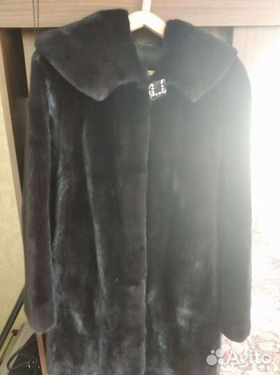 Шуба норковая с капюшоном 44 46
