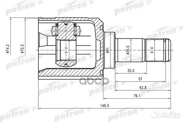 ШРУС внутренний правый 25x41x29 mitsubishi lanc