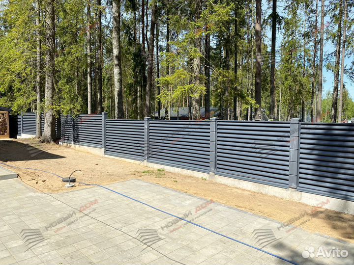 Забор жалюзи горизонтальный