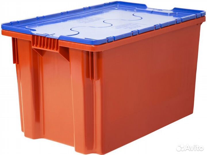 Ящик 600х400х350 сплошной, Safe PRO красный с сине