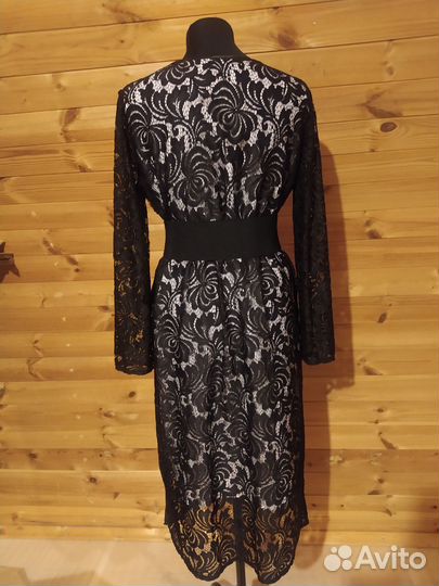 Длинное гипюровое платье