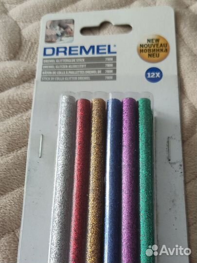 Стержни цветные с блестками dremel 7 мм