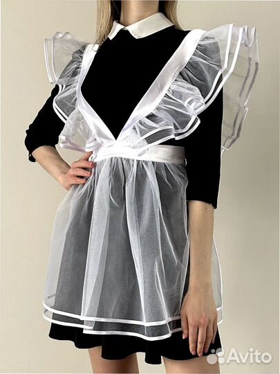 Фартук школьный белый на выпускной