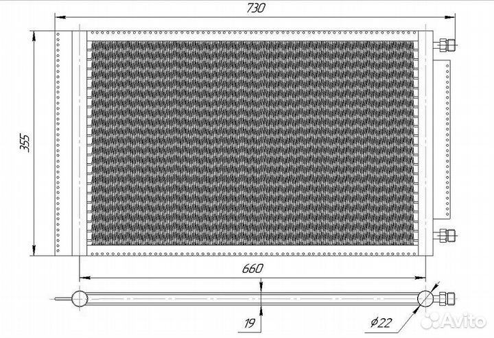 Радиатор и вентилятор кондиционера Газель next