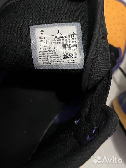 Оригинал Nike Air Jordan 1 lakers