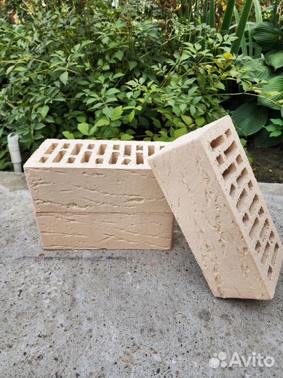 Кирпич облицовочный сливки рустика