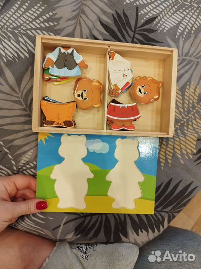 Деревянные игрушки-пазлы мишки