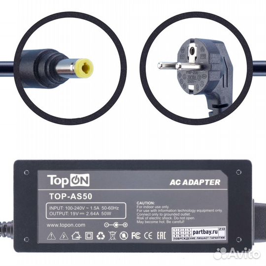 Блок питания TOP-AS50 для Asus 19V 2.64A 4.8x1.7mm