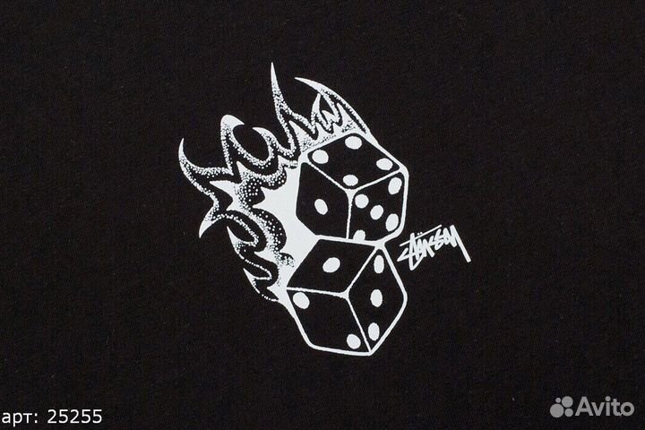 Футболка Stussy black dice Чёрная