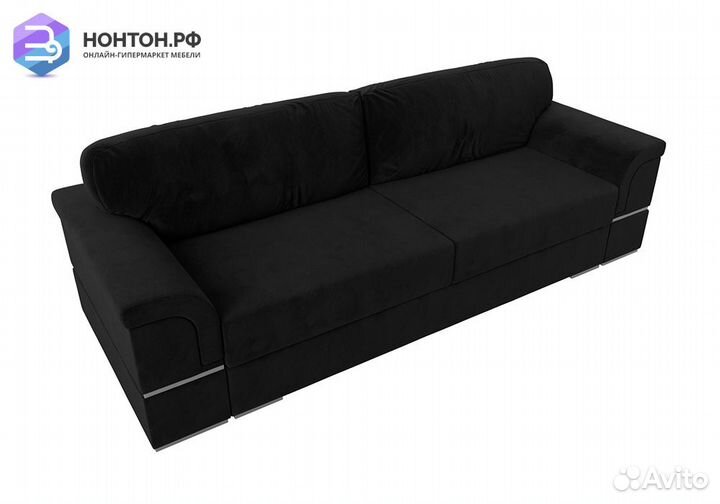 Диван еврокнижка Порту велюр чёрный