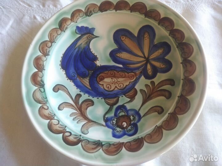 Настенная тарелка Петух зик винтаж