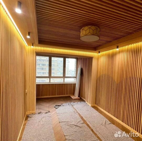 Деревянный потолок из массива дерева