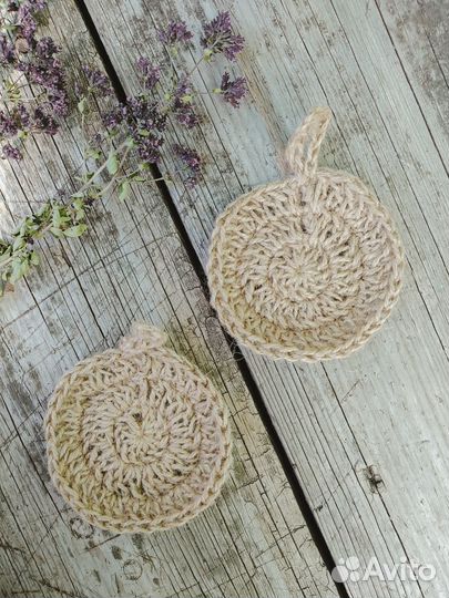 Эко-губка для посуды из джута