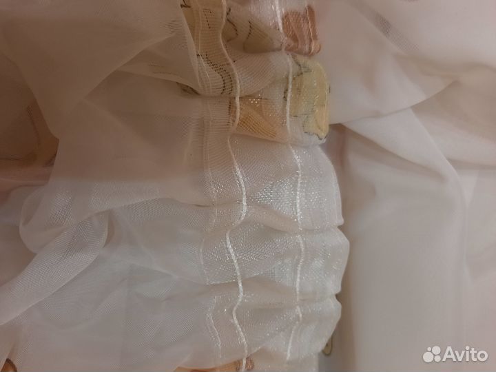 Тюль для детской: ширина 5,9м,высота 2,35м