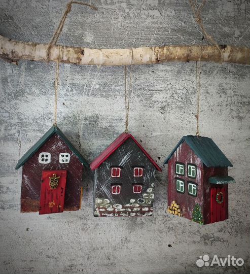Домик новогодний,деревянные игрушки,декор для дома