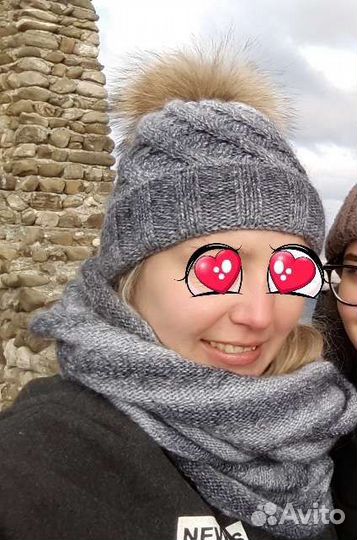Комплект шапка и снуд женский