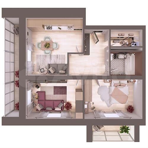 2-к. квартира, 64,1 м², 3/5 эт.