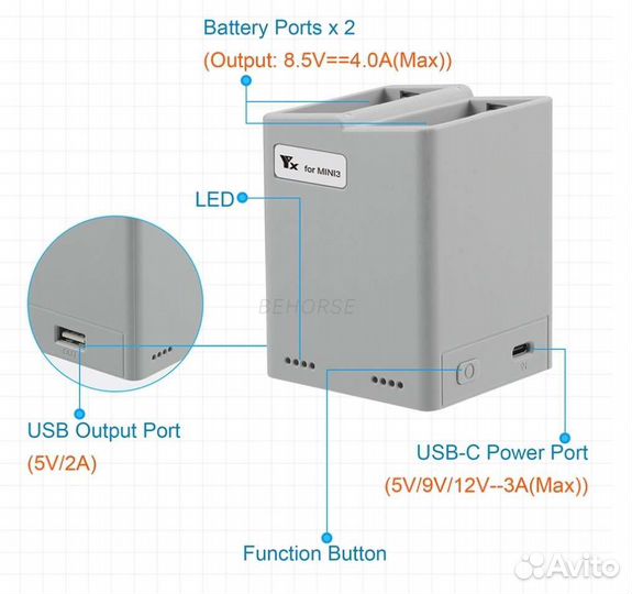 Зарядный хаб для dji mini 3 / 3 pro / 4 pro