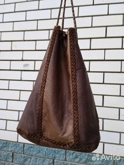 Кожаная сумка мешок
