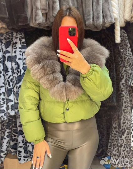 Пуховики с натуральным мехом 42-50