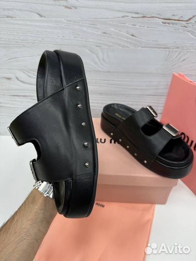 Сандали На Платформе /Шлепки Miu Miu Размеры 36-40