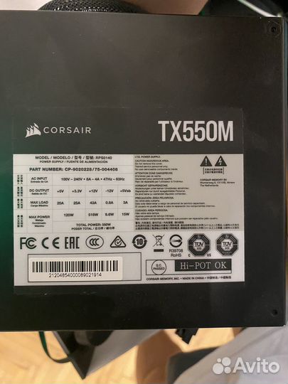 Блок питания Corsair TX550M gold