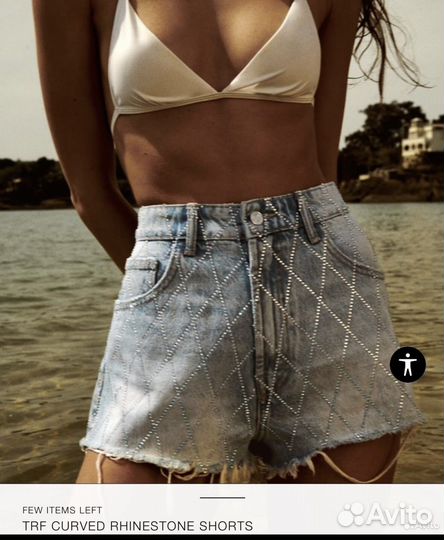 Шорты со стразами zara