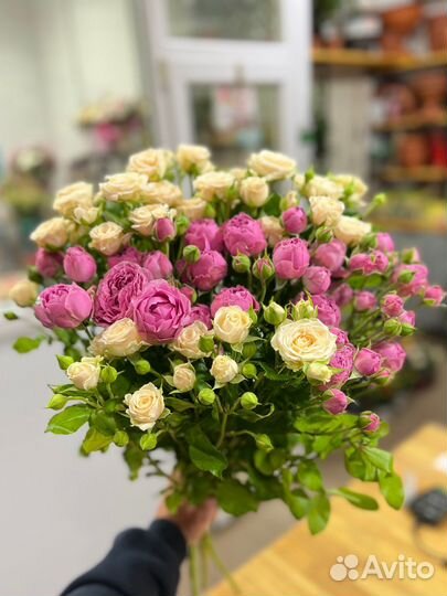 Розы кустовые:Цветы с доставкой