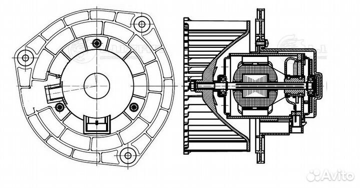 Электровентилятор отопителя для автомобилей Лада 2