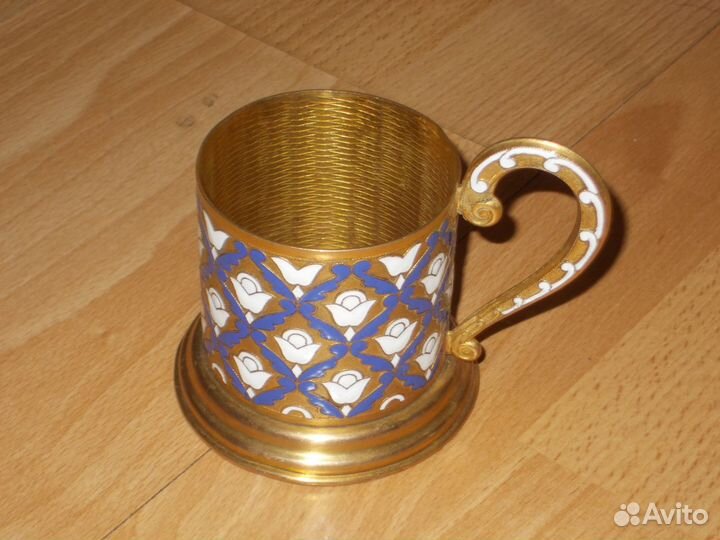 Подстаканник бронза эмаль СССР