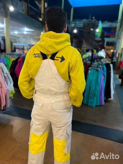 Полукомбинезон горнолыжный унисекс бежевый/желт