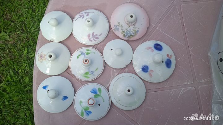Фарфоровые крышки от чайников сахарниц СССР и Цари