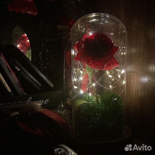Роза в колбе и кружка Чип