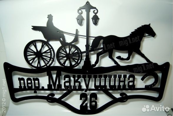 Кованые адресные таблички