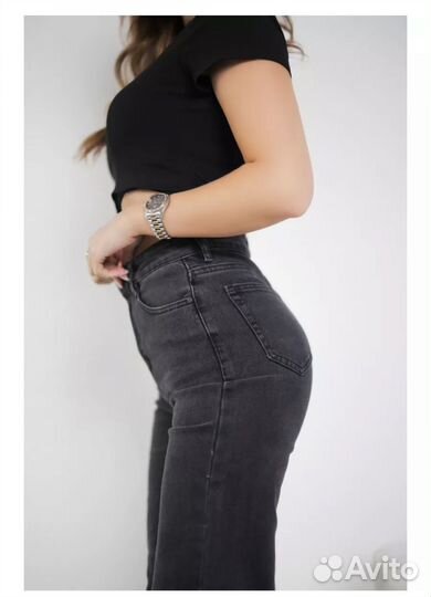 Джинсы-трубы серые размер 27