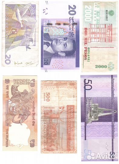 Купюры различных стран мира