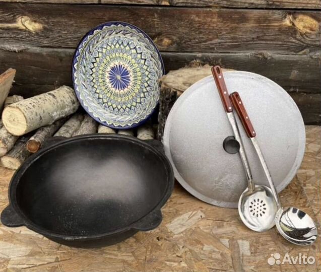 Казан чугyнный 12 литрoв с печкой