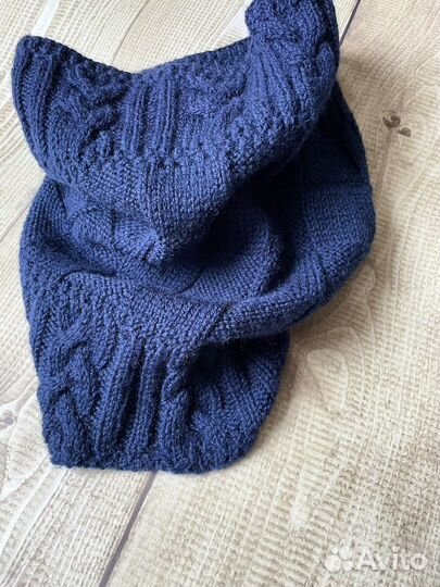 Снуд вязаный синий из шерсти Cardinale