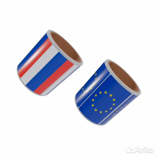 Рулон самок,Флаг России, Европ.Союз 250 шт в рул