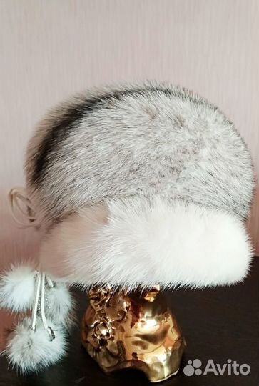 Шапка из меха норки-крестовки