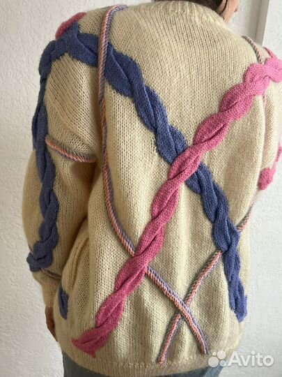 Винтажный кардиган 1980е вязаный шерсть Magnolia