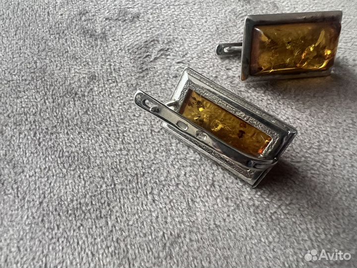 Серьги янтарь