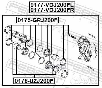 Поршень суппорта toyota land cruiser 200 07- пе