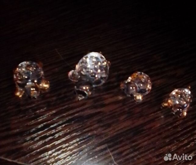 Хрустальные фигурки черепашек