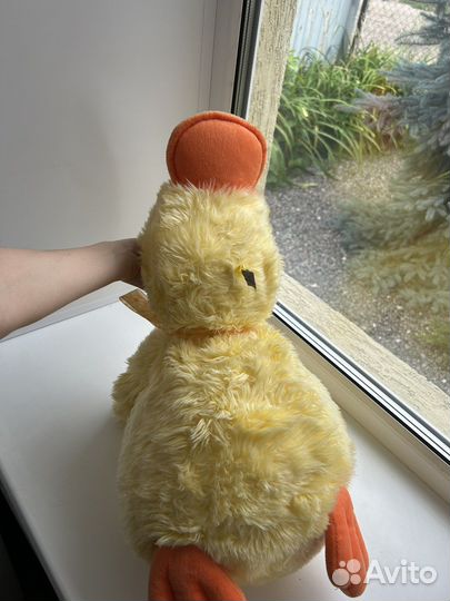 Плюшевая желтая утка гусь мягкая игрушка