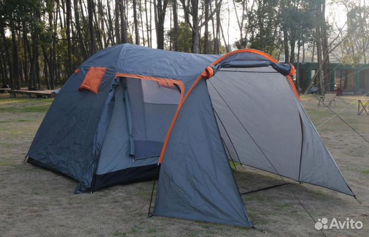 Палатка 4 местная туристу Двухслойная с тамбуром